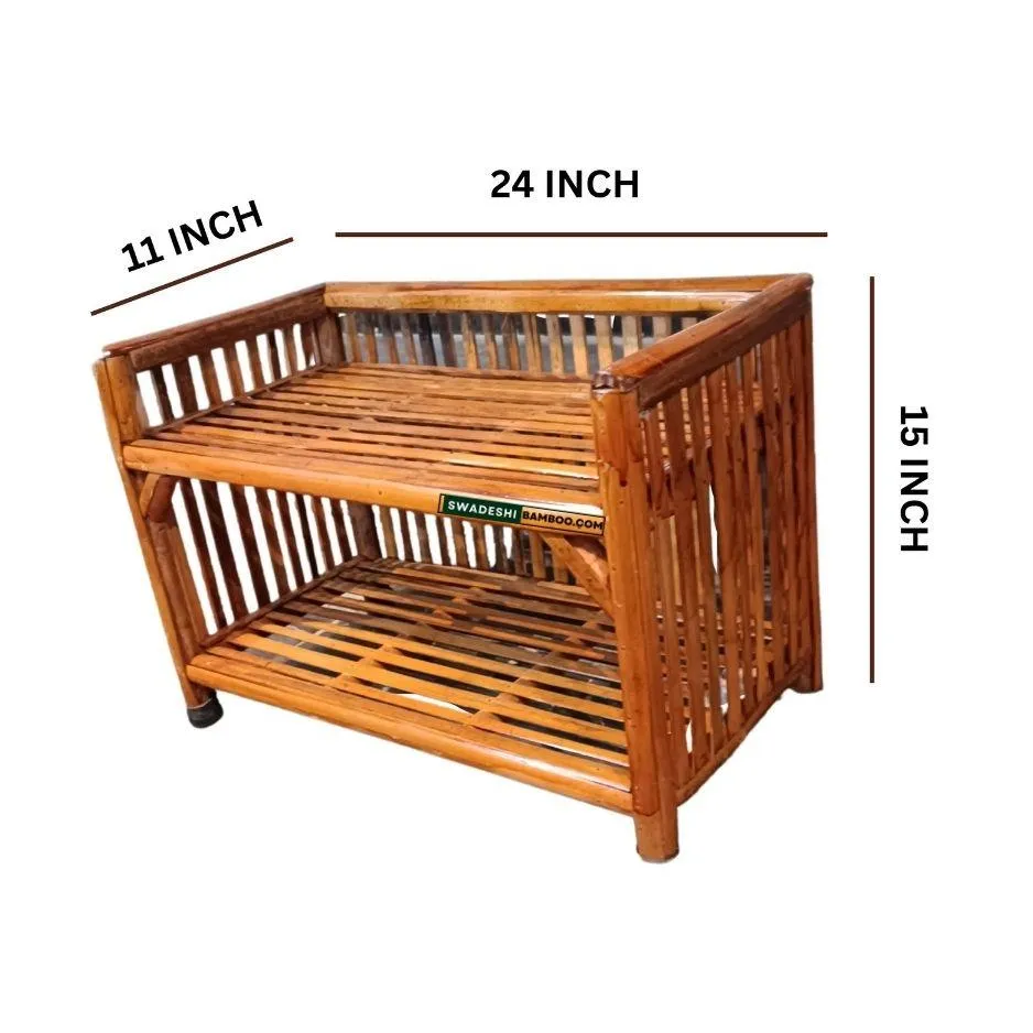 2-Tier Kitchen Organizer and Multipurpose Spice Rack| Space-Saving Shelf,Solid Wood Kitchen Rack,Storage Organizer, Grocery Rack, Kitchen Storage Rack Wooden  |  Size-  24L x 11W x 15H