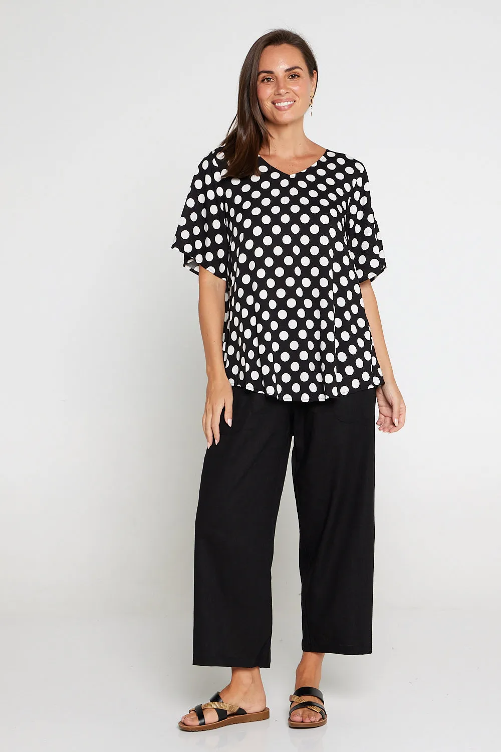 Aiko Linen Pants - Black