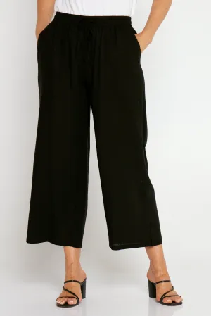 Aiko Linen Pants - Black