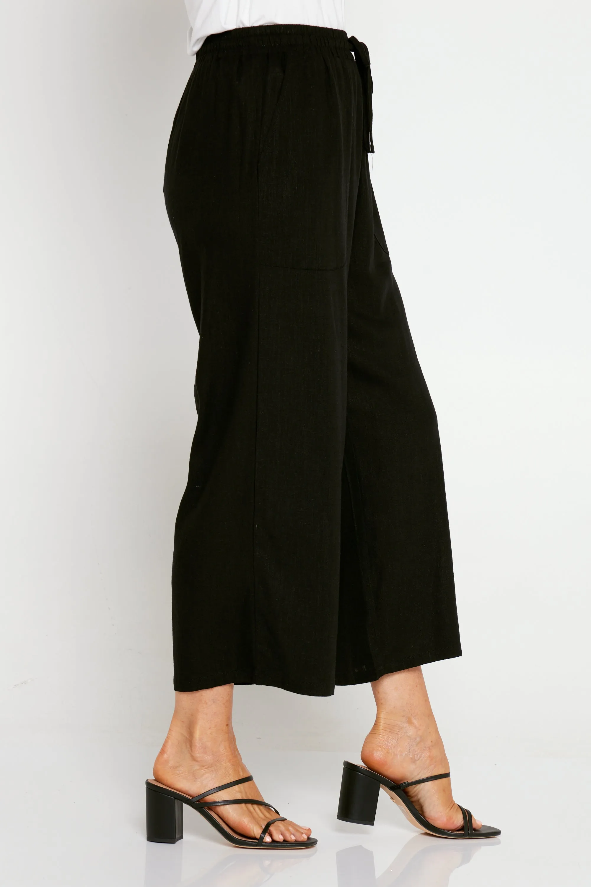 Aiko Linen Pants - Black