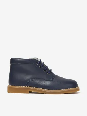 Andanines Boys Lace Up Boots in Navy