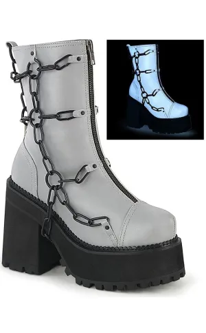 ASSAULT-66 Grey Reflective Chain Boots