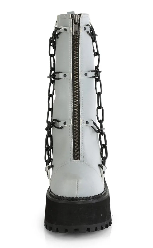 ASSAULT-66 Grey Reflective Chain Boots