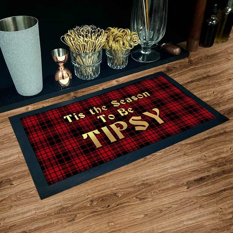 Bar Service Mat - Tis the Season to be Tipsy - 17.25" x 10"