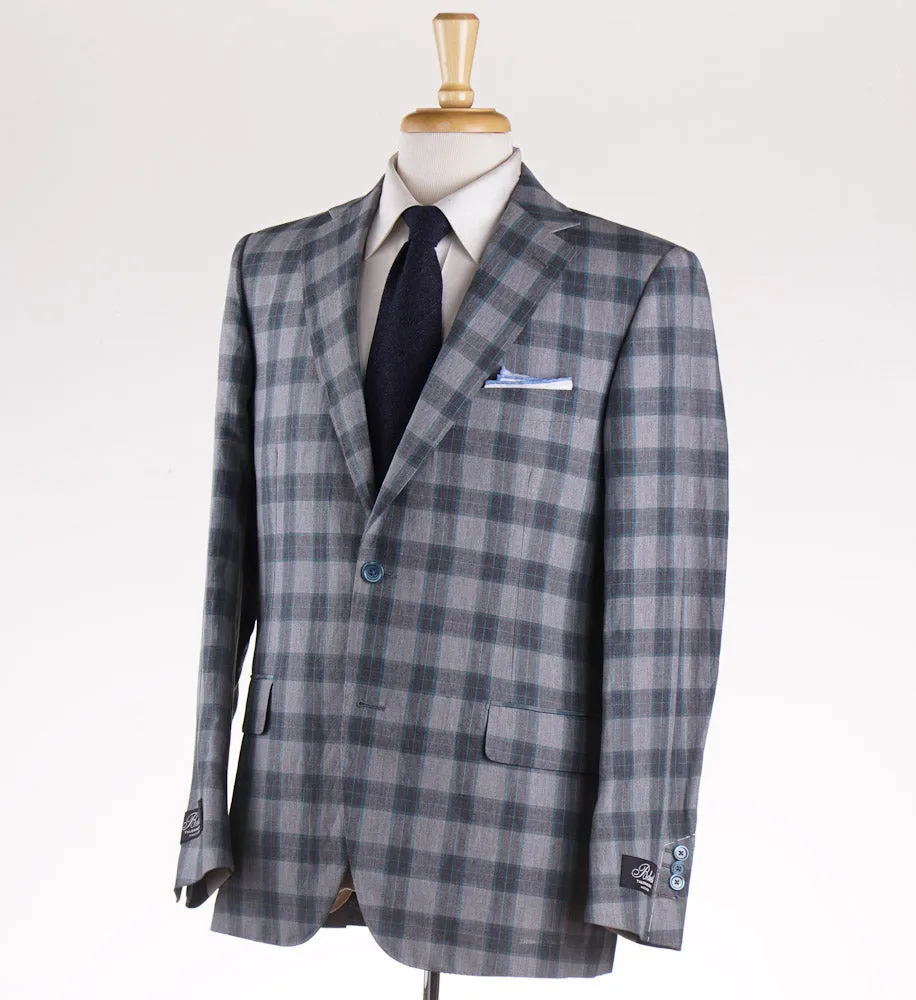 Belvest Gray Check Lightweight Silk and Linen Suit