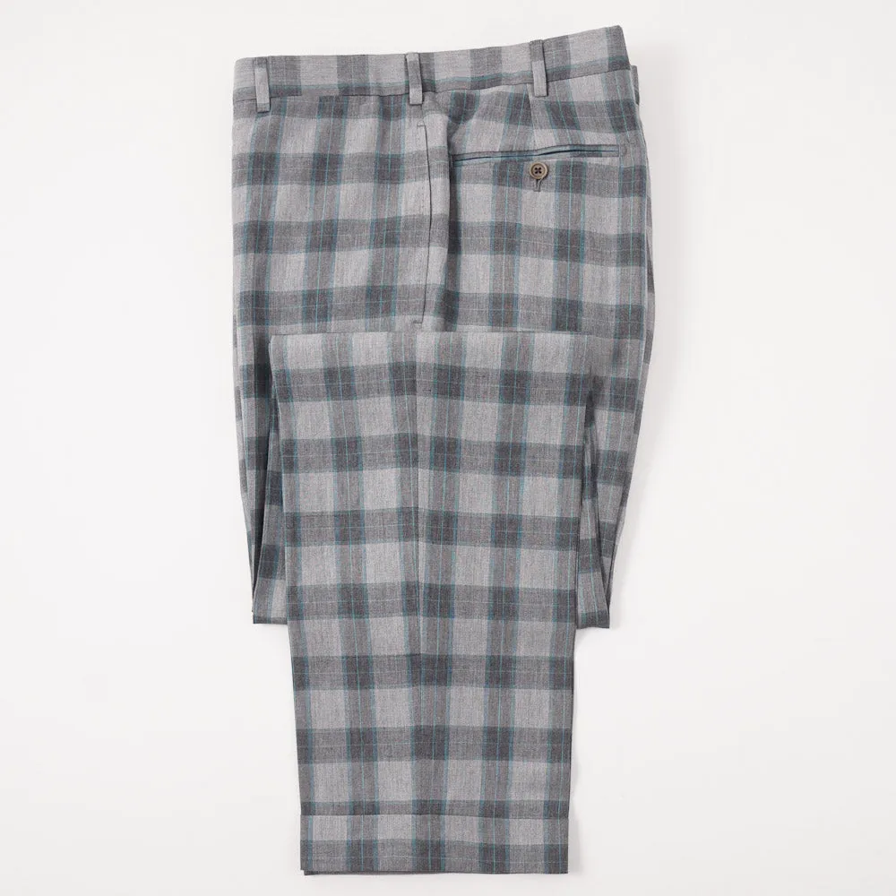 Belvest Gray Check Lightweight Silk and Linen Suit