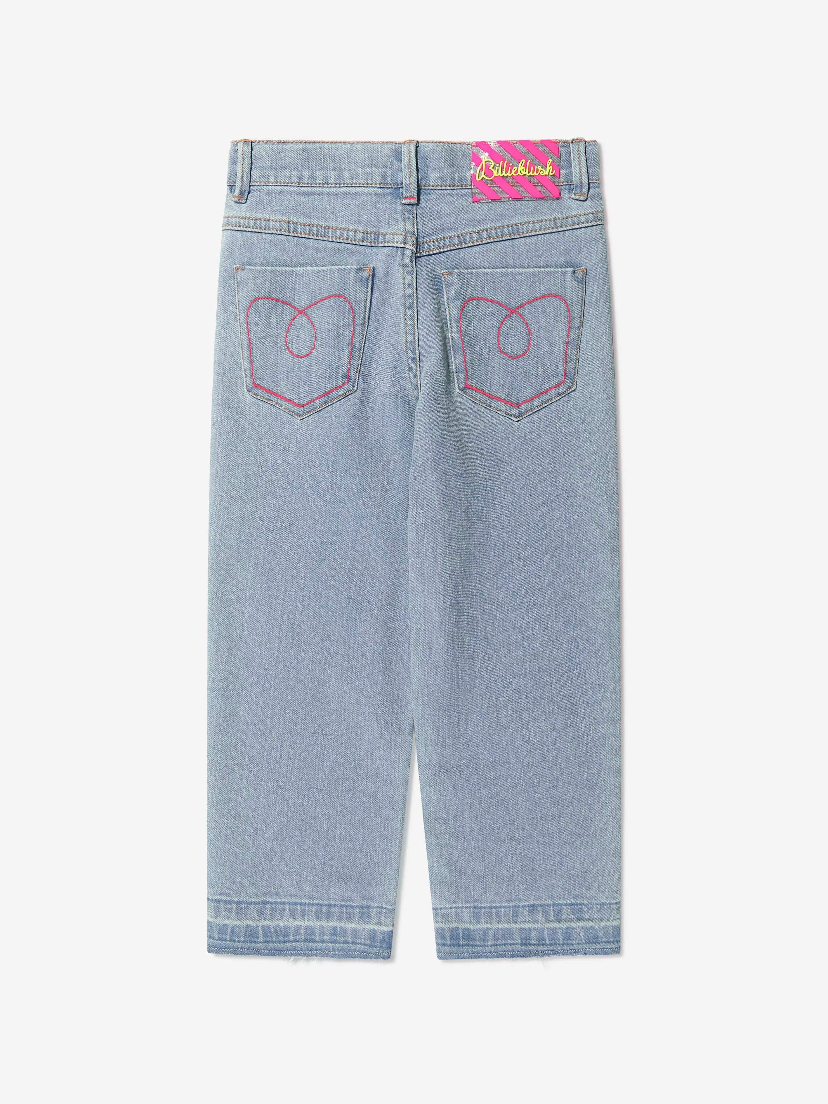 Billieblush Girls Sequin Applique Jeans in Blue