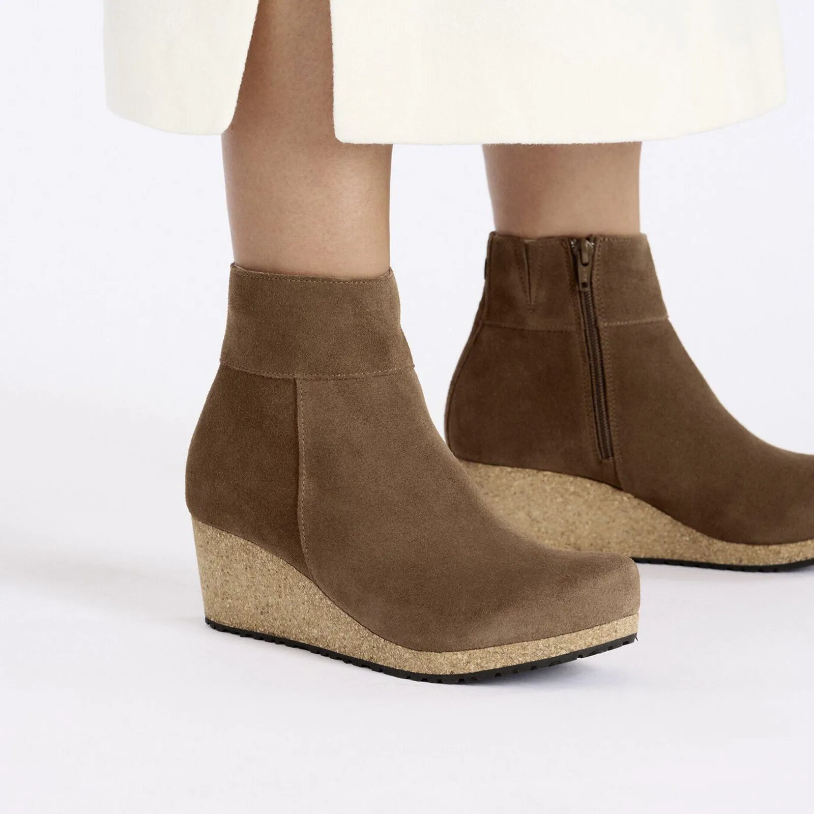 Birkenstock Ebba Narrow Wedge Boot (Women) - Dark Tea Suede