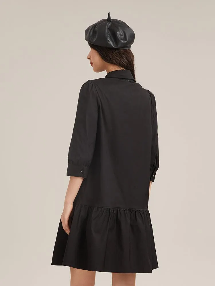 Black A-Shape Cool Style Dress