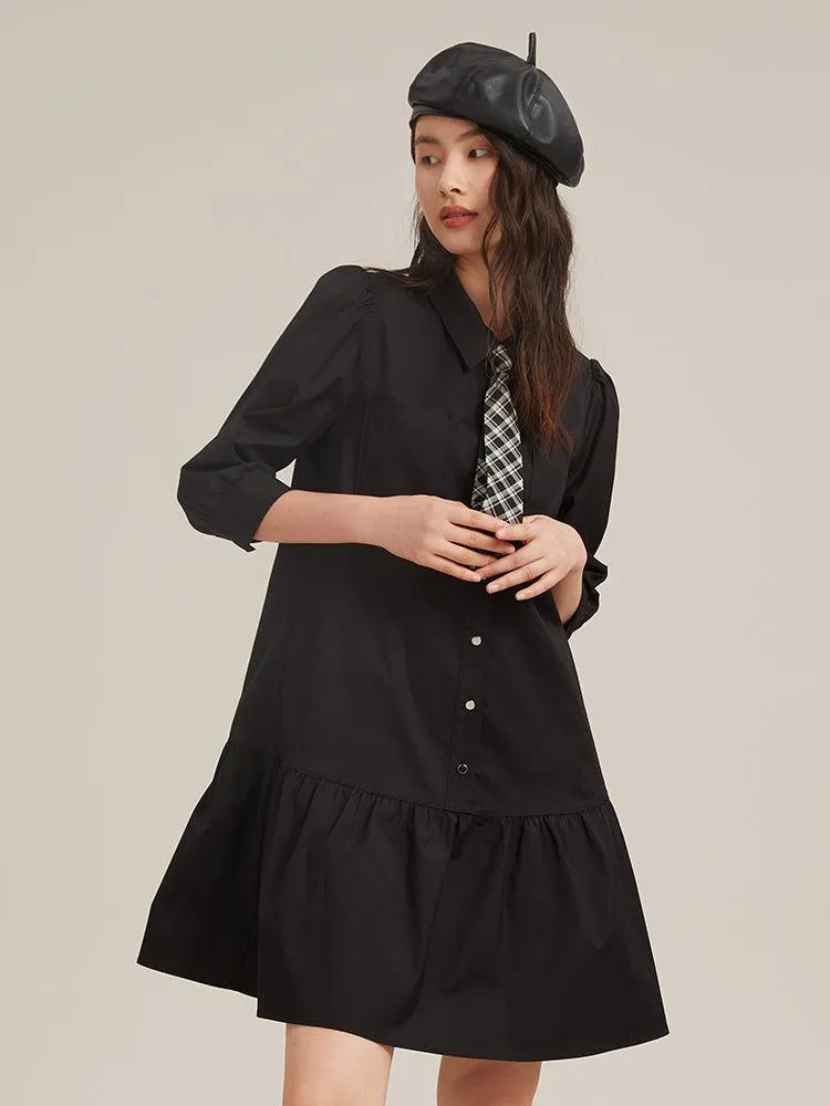 Black A-Shape Cool Style Dress