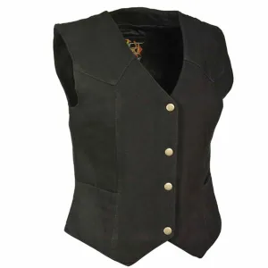 Black Fitted Denim Vest