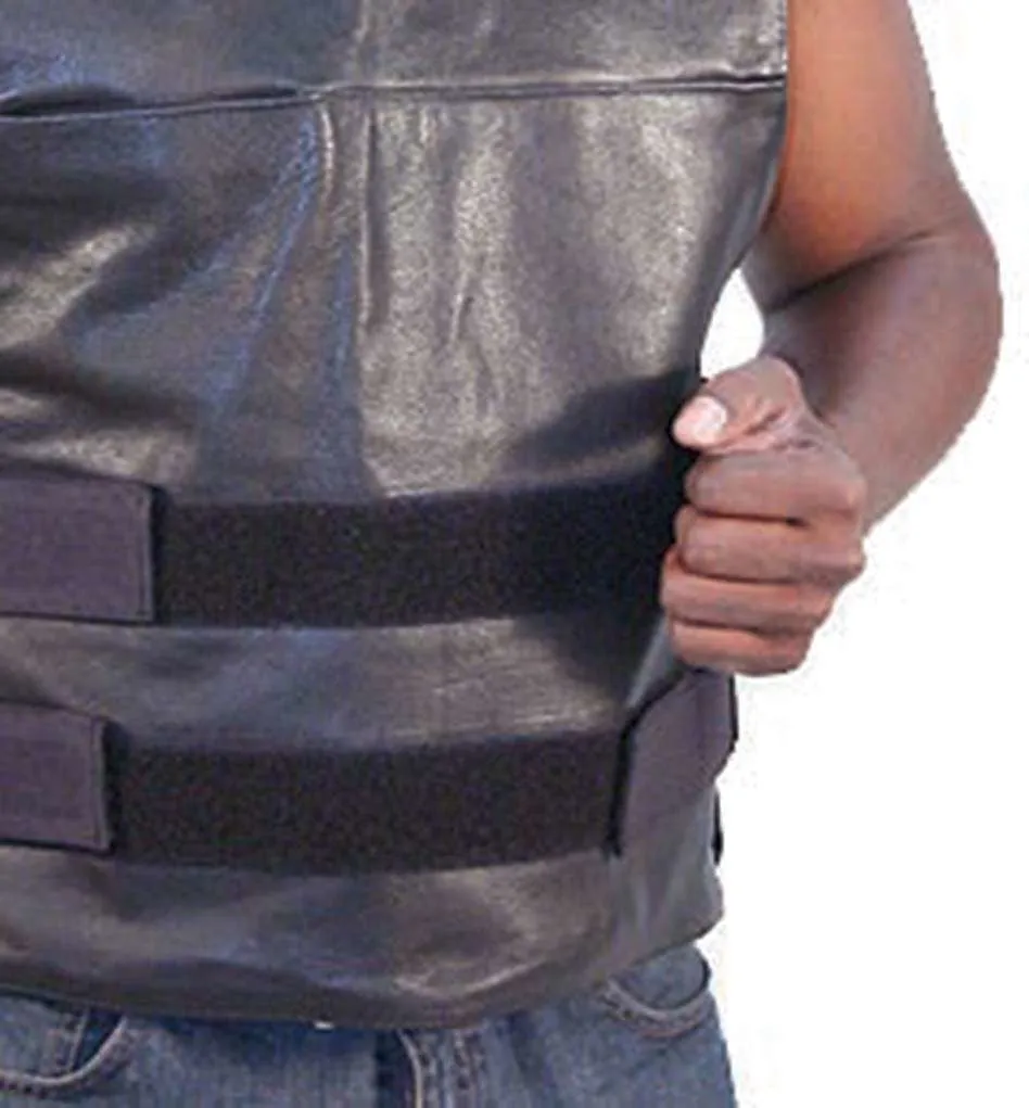 Black Leather Police Vest #VM1367 ()