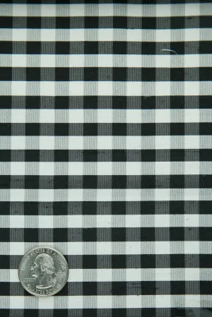 Black White Gingham Shantung 358 Fabric