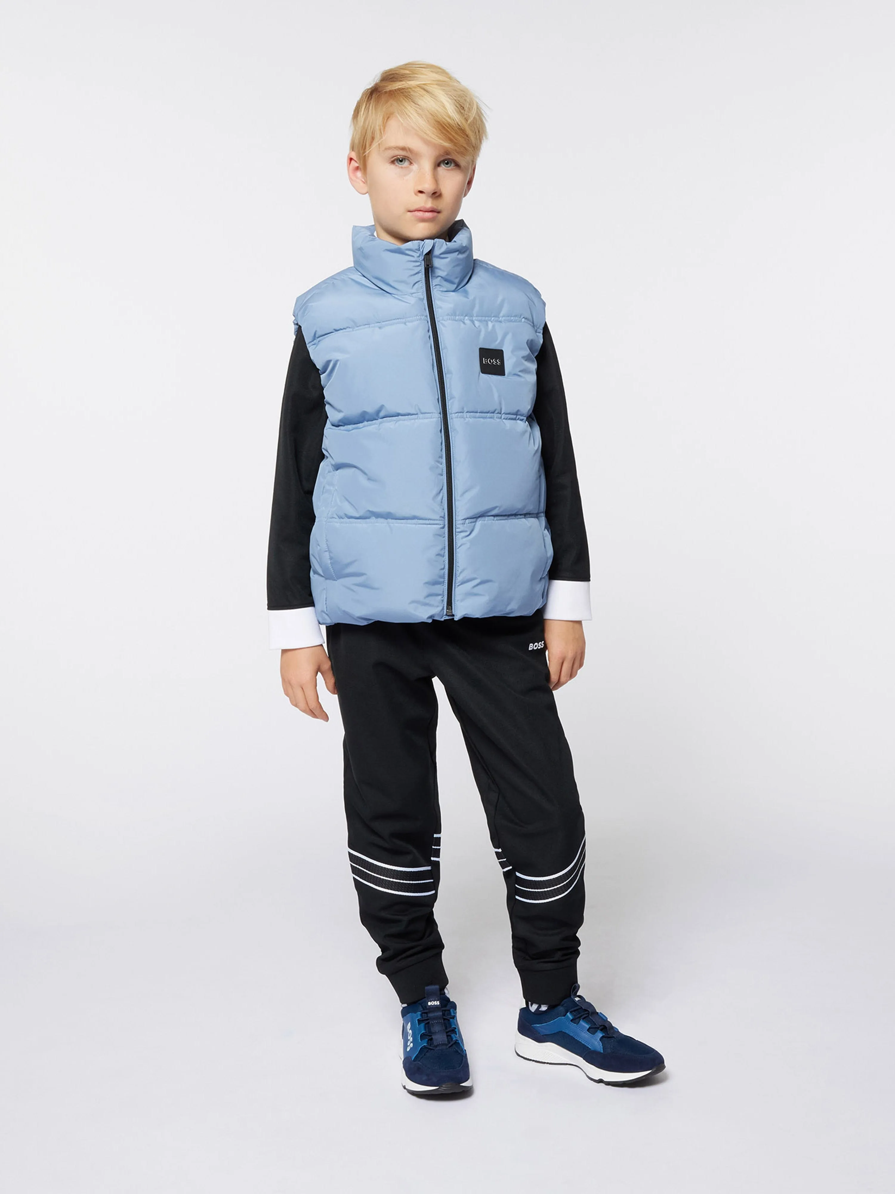 BOSS Boys Puffer Gilet in Blue