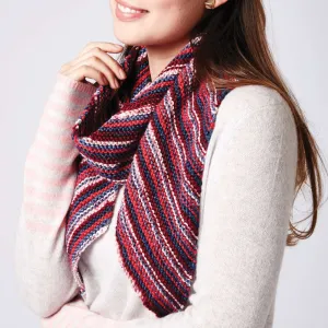 Caron Knit Bias Stripes Scarf