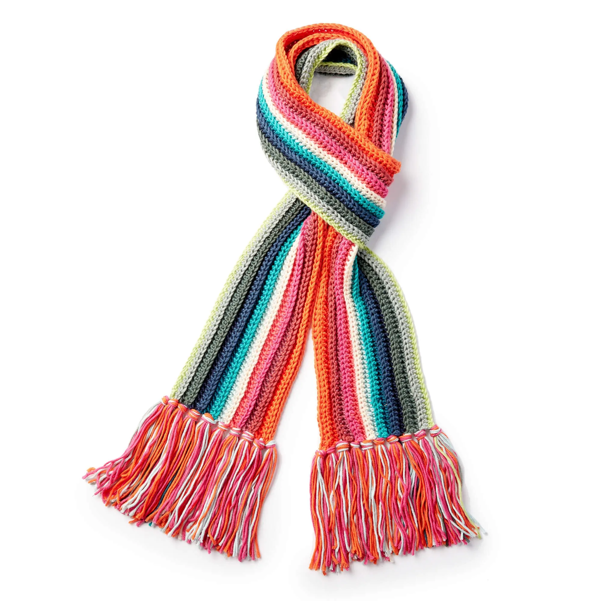 Caron X Pantone Long Stripes Crochet Scarf