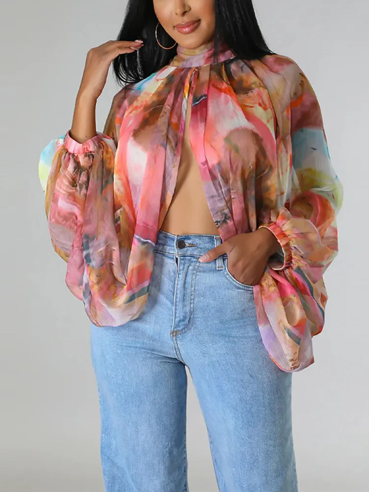 Chiffon Slit Asymmetric Top