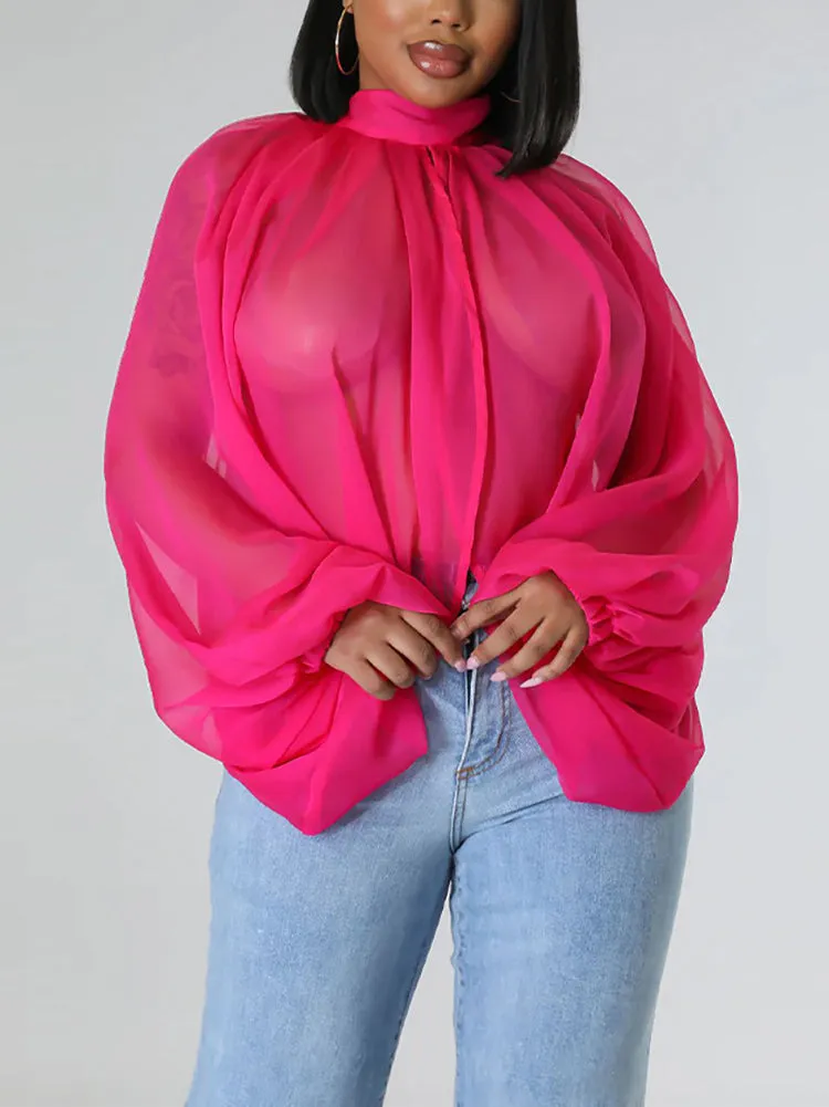 Chiffon Slit Asymmetric Top