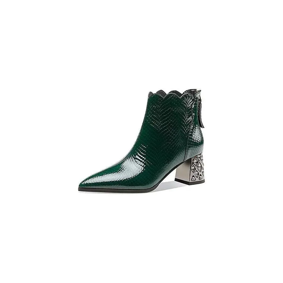 CrocLuxe Exotic Croc-Pattern Ankle Boots