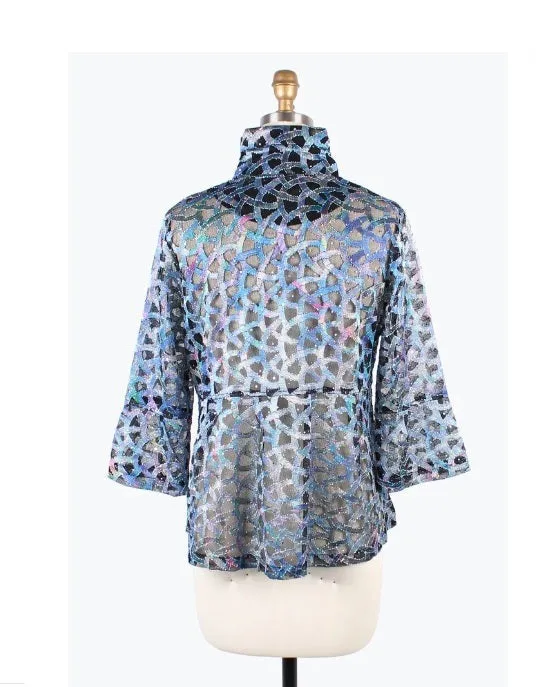 Damee Sequin Soutache Jacket in Blue - 400-BLU