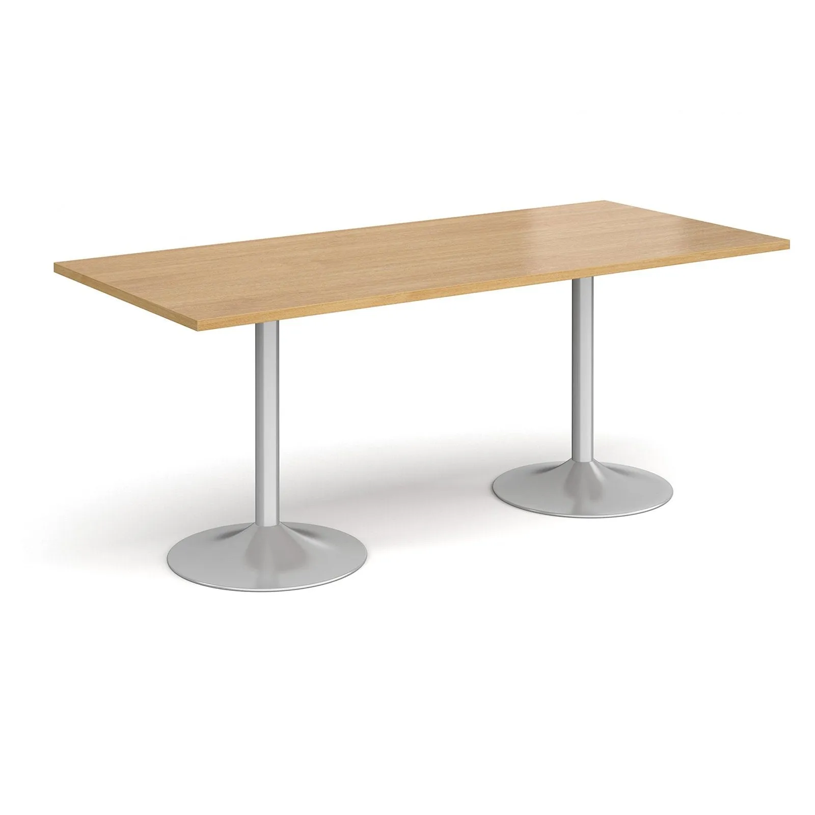 Genoa rectangular dining table with trumpet base