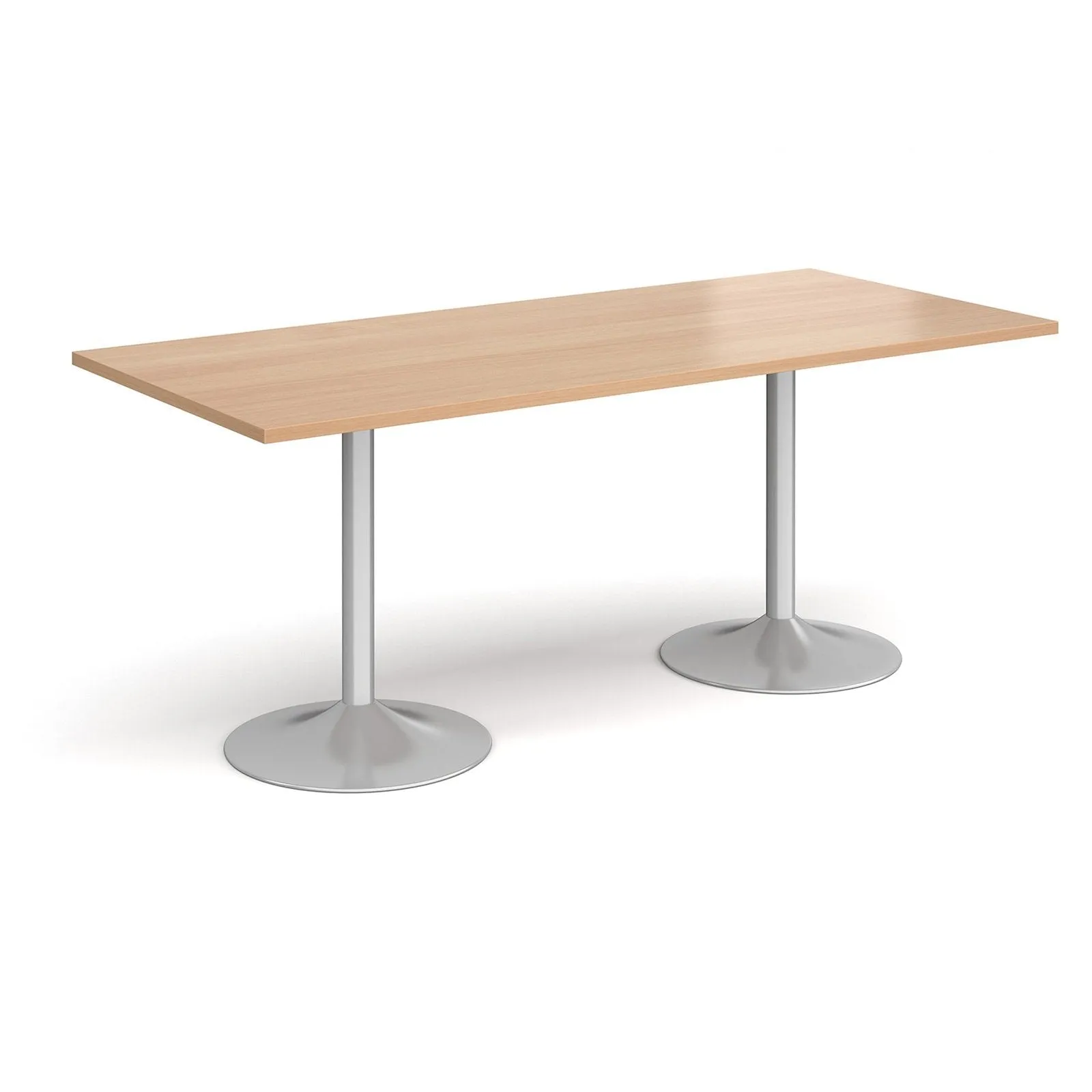 Genoa rectangular dining table with trumpet base