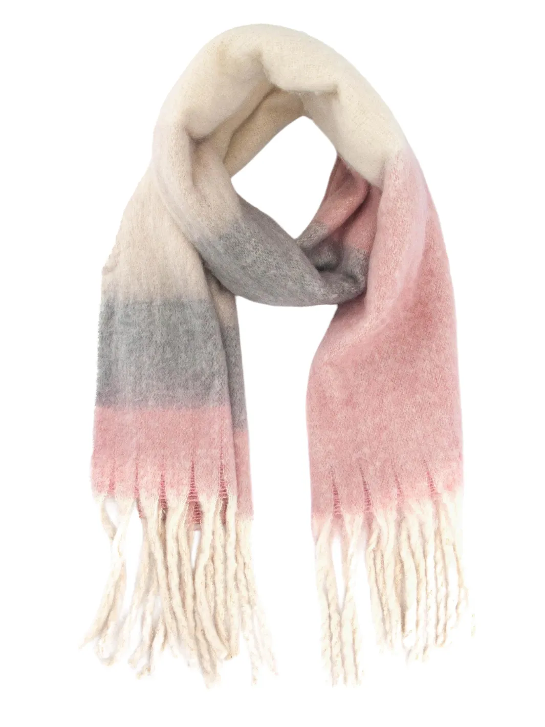 Heavyweight Check Print Scarf - Dusty Pink