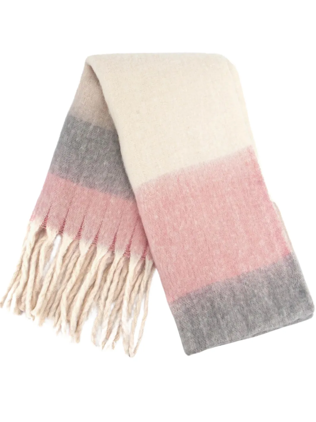 Heavyweight Check Print Scarf - Dusty Pink