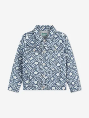 KENZO Kids Logo Denim Jacket in Blue