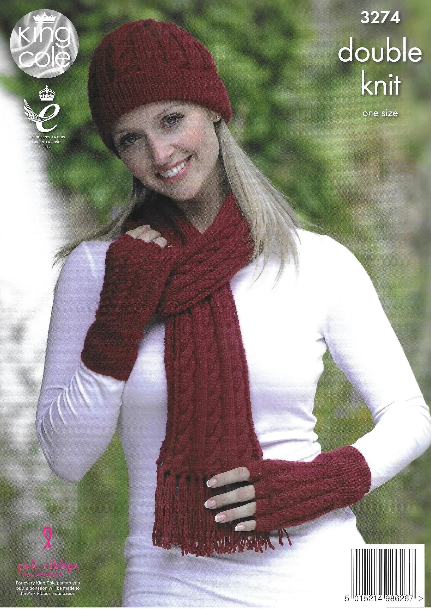 King Cole 3274 Hats, Scarves & Gloves, One Size DK Knitting Pattern