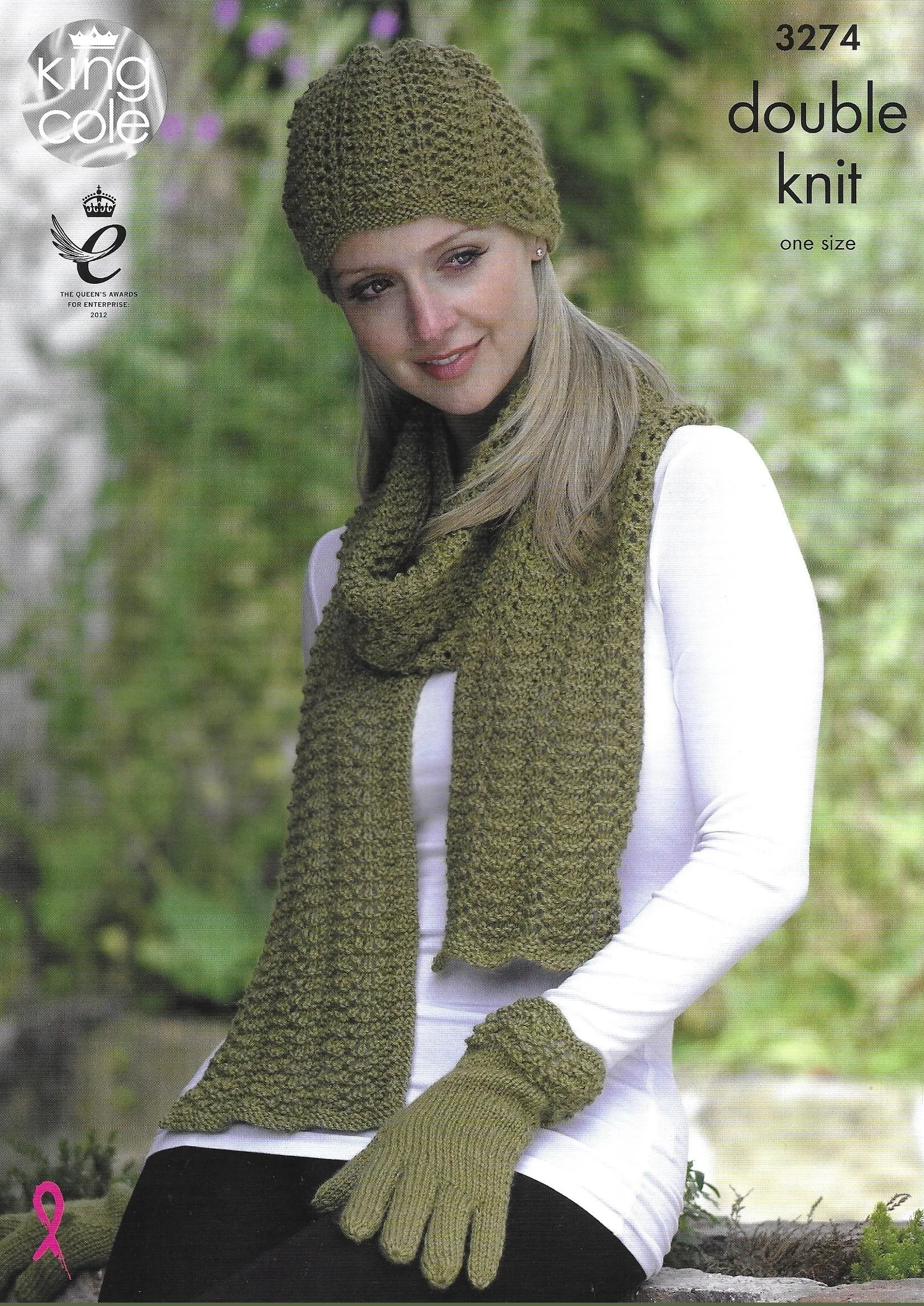 King Cole 3274 Hats, Scarves & Gloves, One Size DK Knitting Pattern