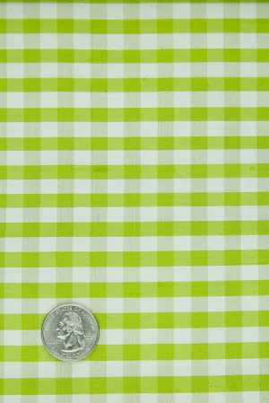 Lime Punch Gingham Shantung 606 Fabric