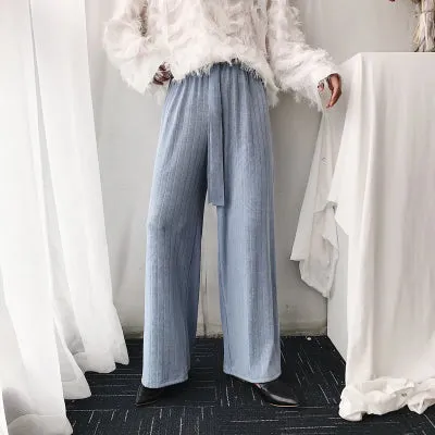 Long Sash Vintage Style Men Wide Leg Pants