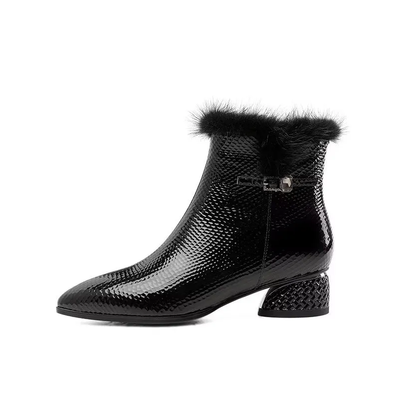 LuxLeather Exotic Chic Ankle Boots