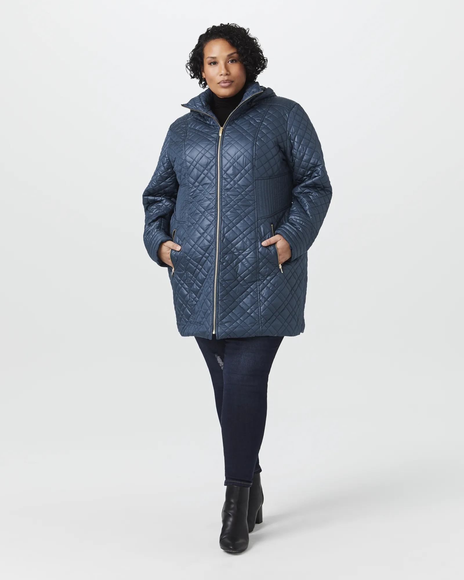 Mackenzie Quilted Coat | Azure Blue