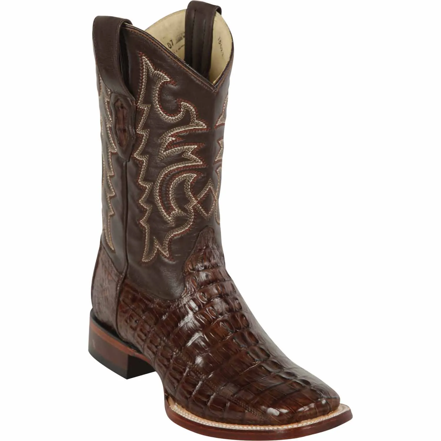 Men's Los Altos Caiman Tail Wide Square Toe Boots 82201-A