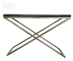 Metal And Wood Console Table