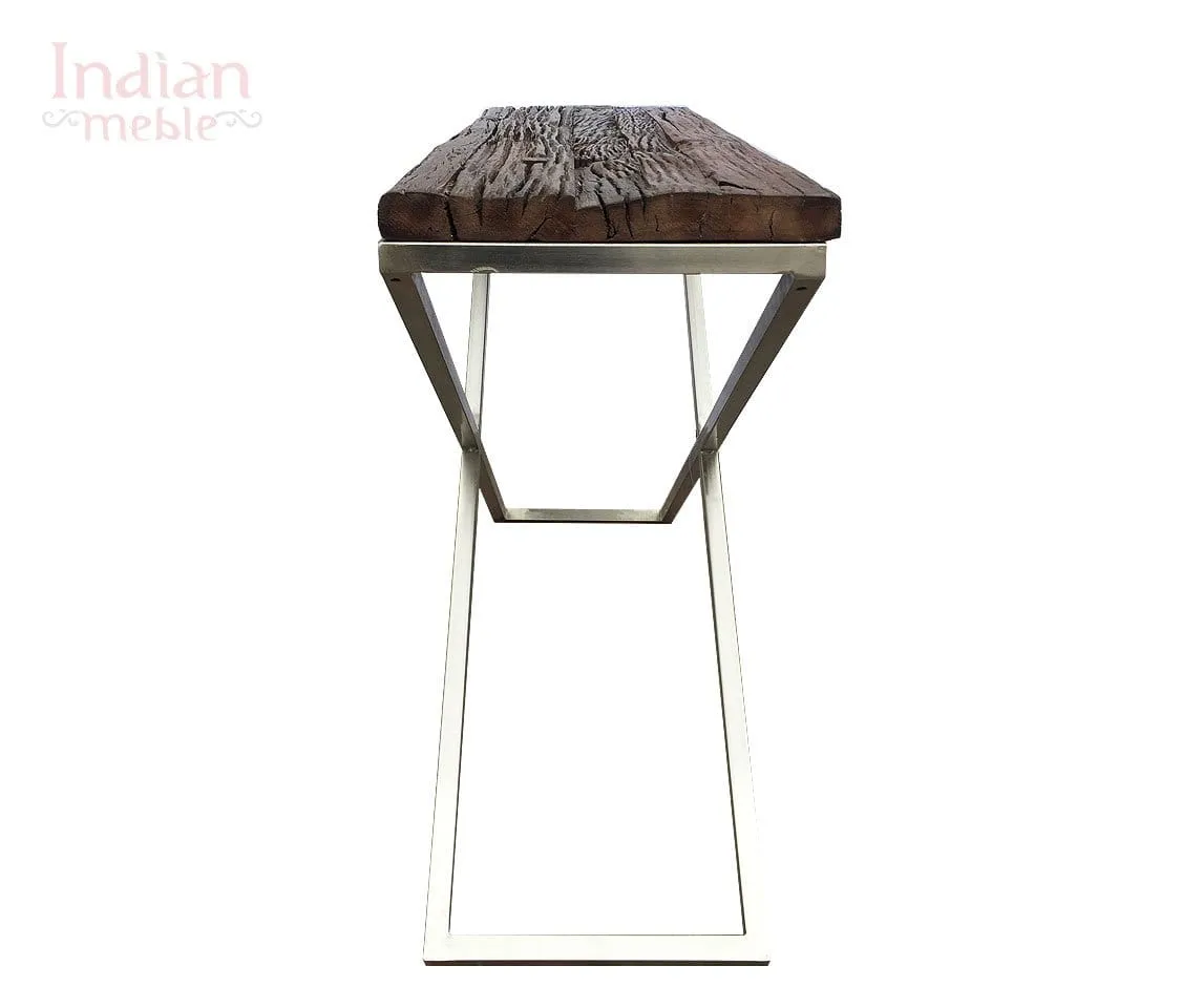 Metal And Wood Console Table