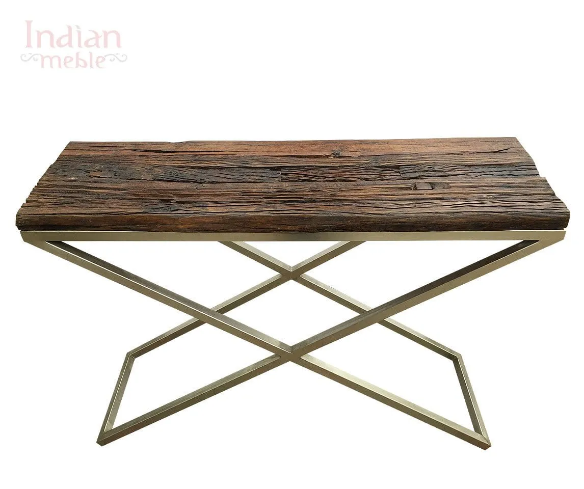 Metal And Wood Console Table