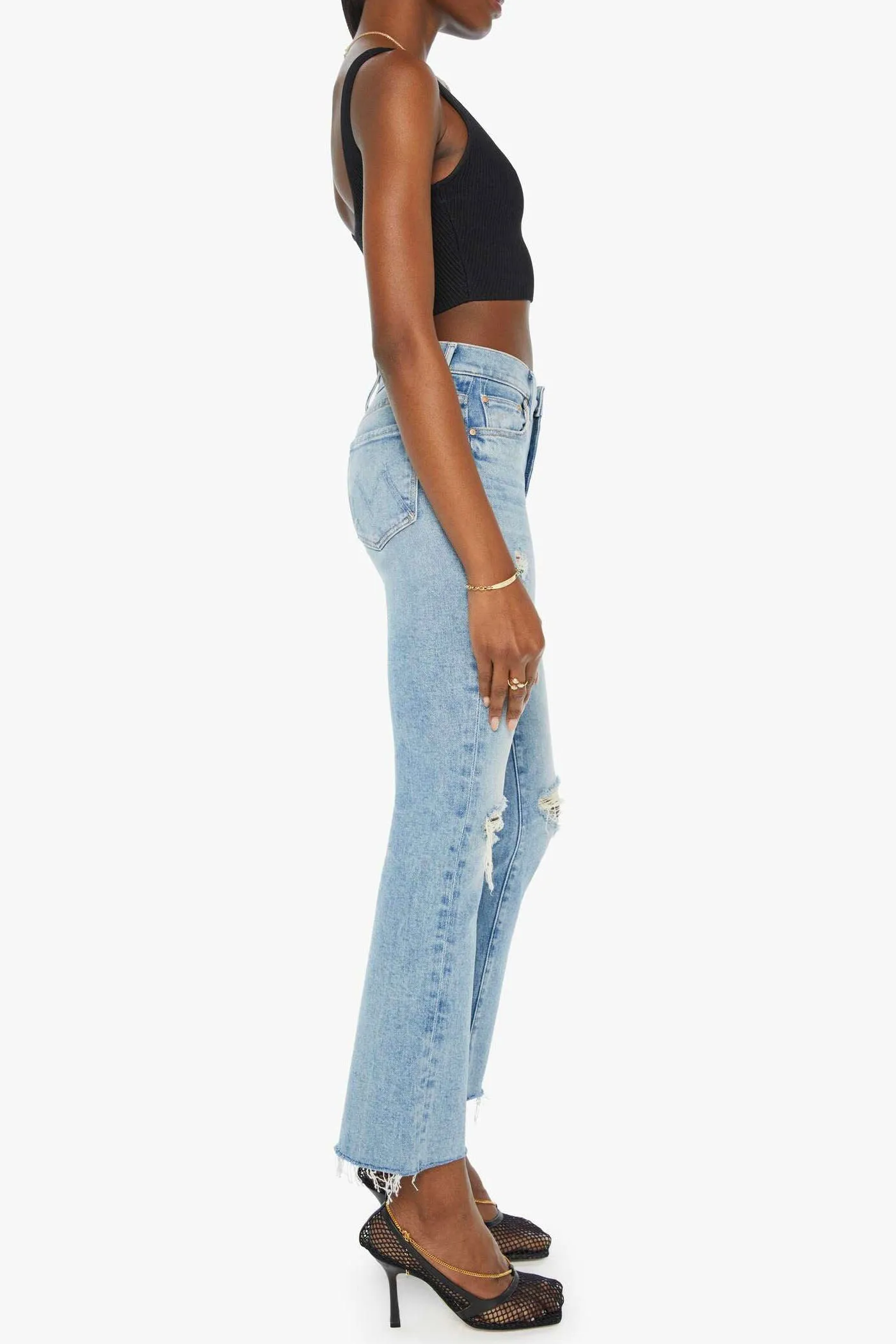 Mother Insider Flood Fray Jeans