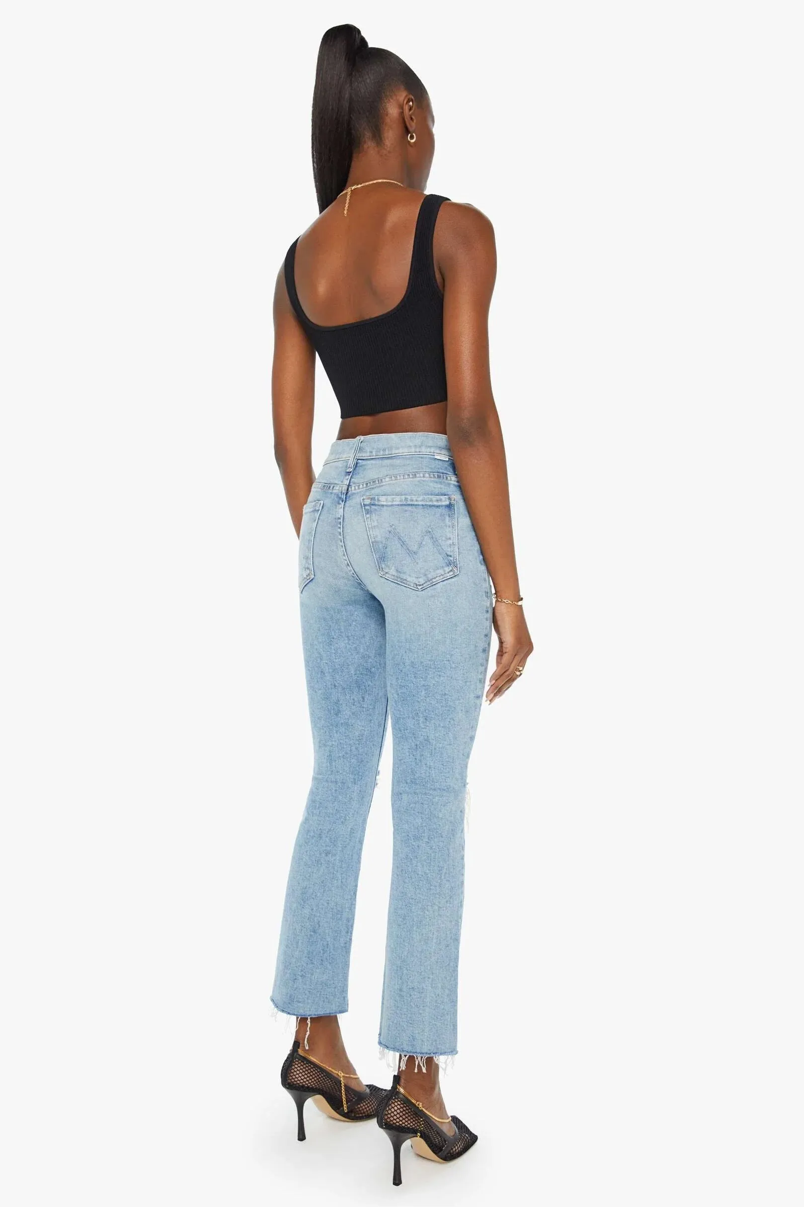 Mother Insider Flood Fray Jeans