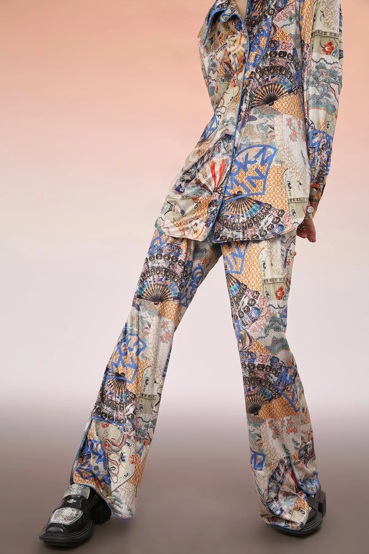 Mukzin | Printed Oversized Wide-Leg Pants