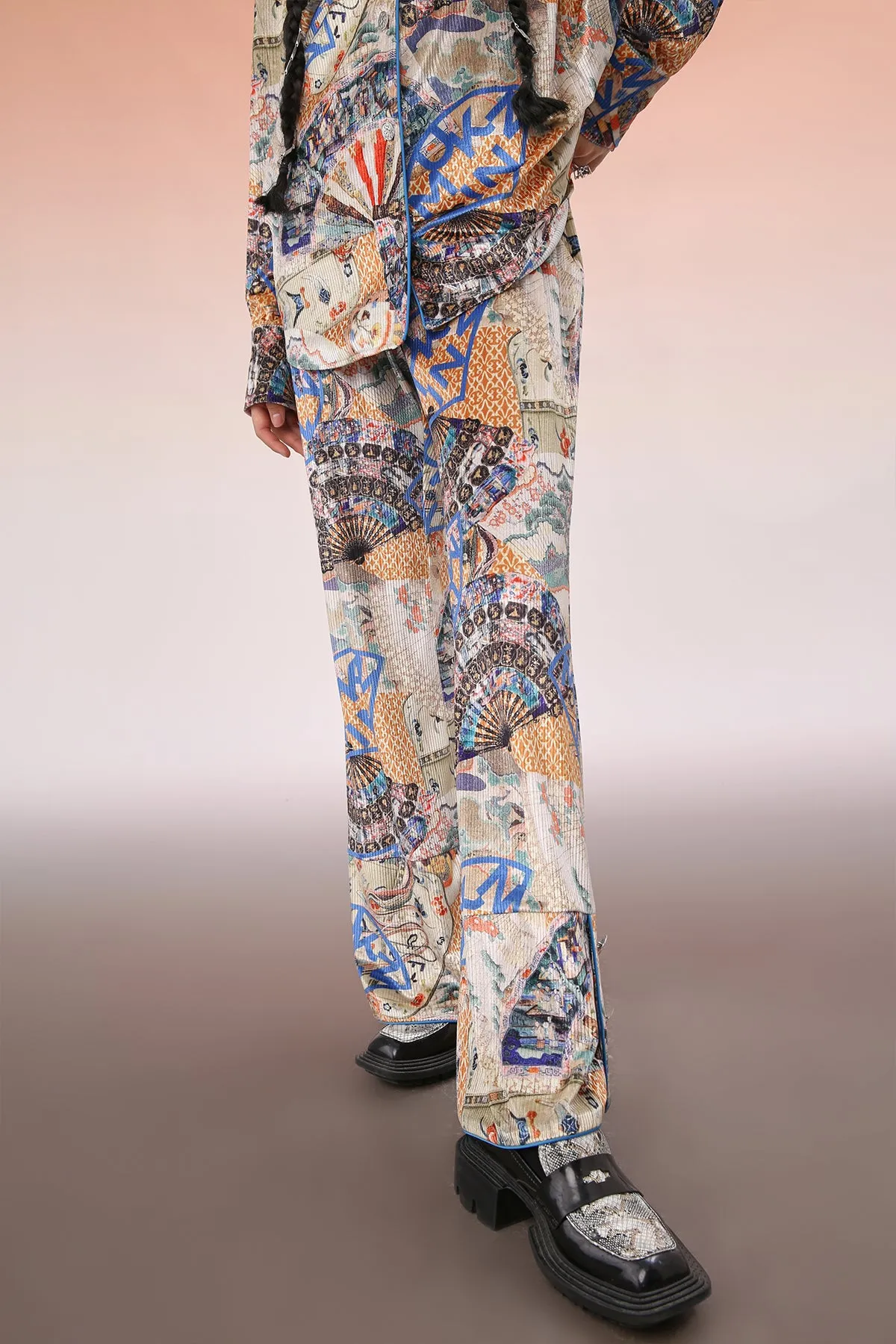 Mukzin | Printed Oversized Wide-Leg Pants