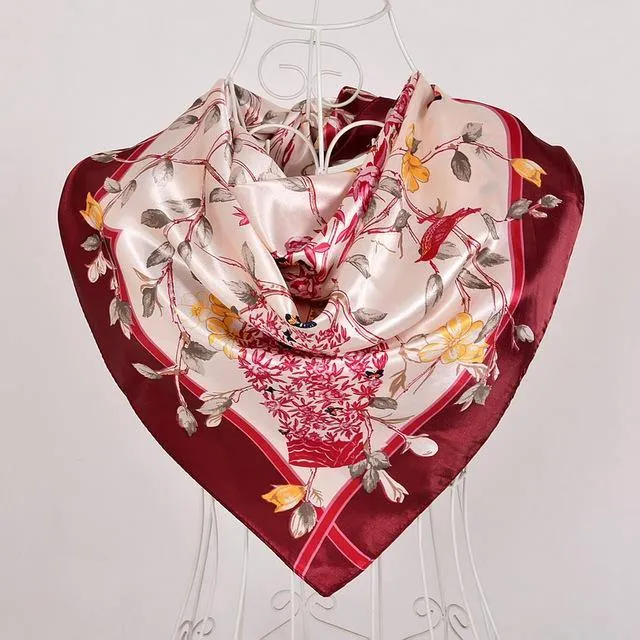 New Female Elegant Large Silk Scarf