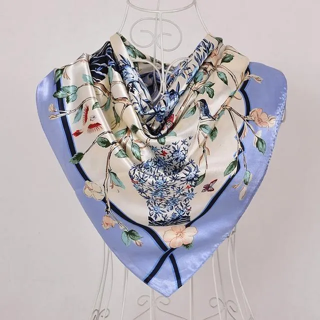 New Female Elegant Large Silk Scarf