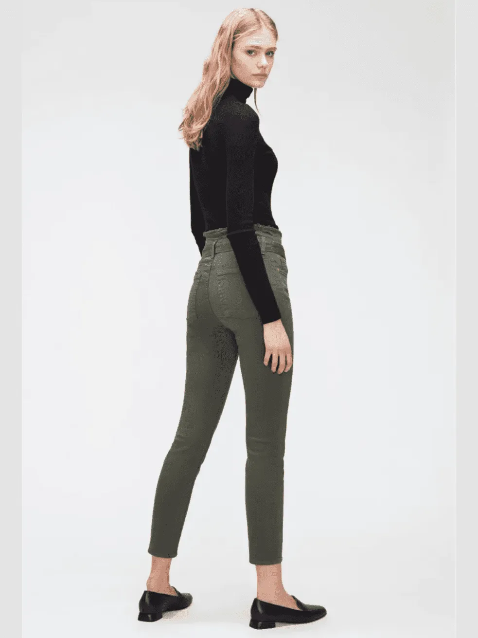 Paperbag Waist Pant- Army Green