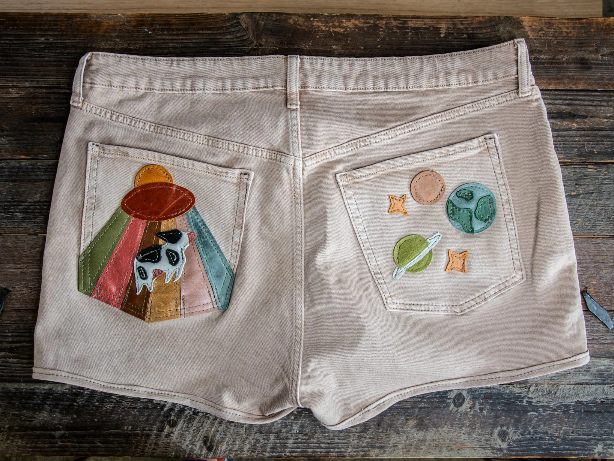 Patchwork Denim | Great condition OLD NAVY jean shorts size 18 | The Belen Spaceship shorts  | #7