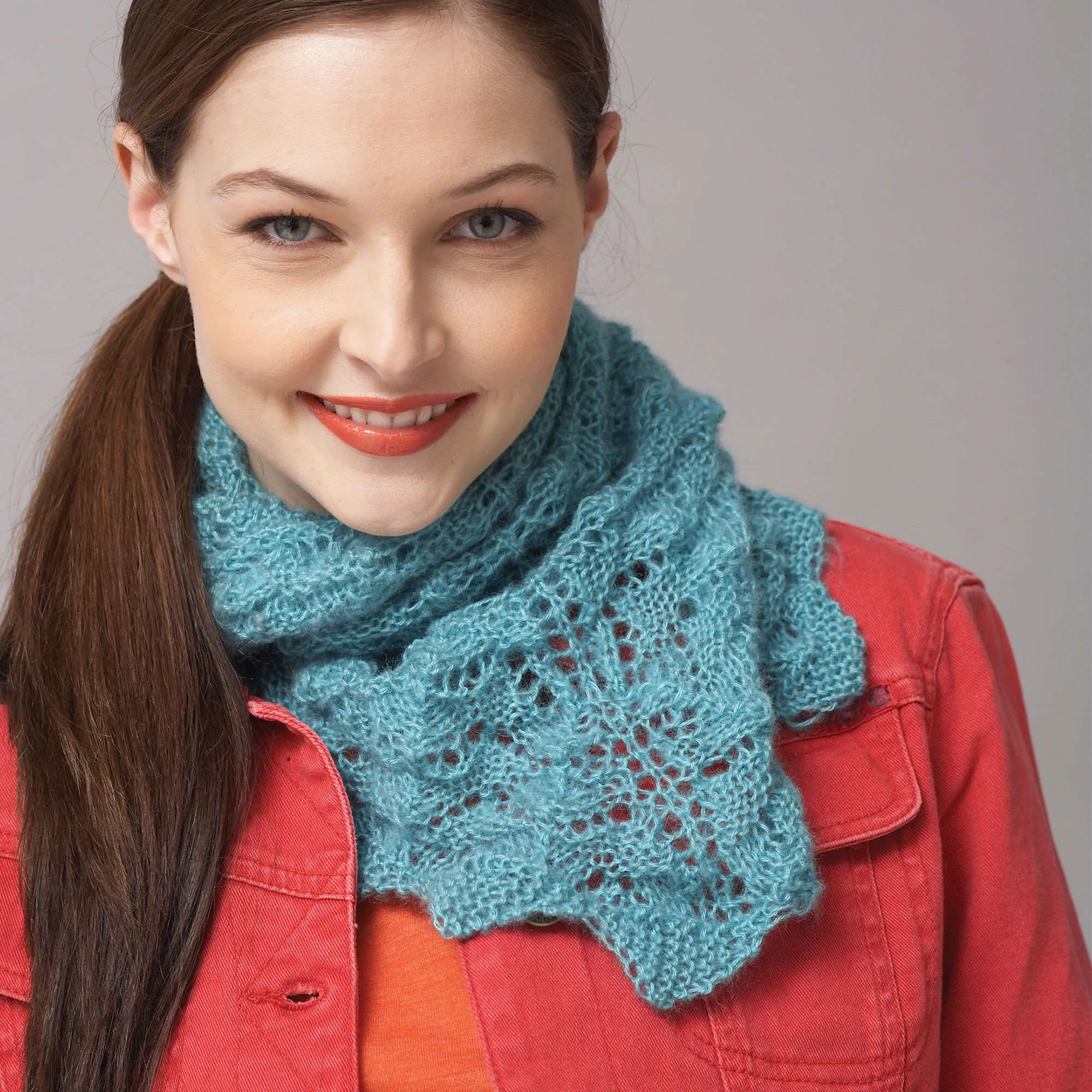 Patons Knit Chevron Lace Shawl Or Scarf