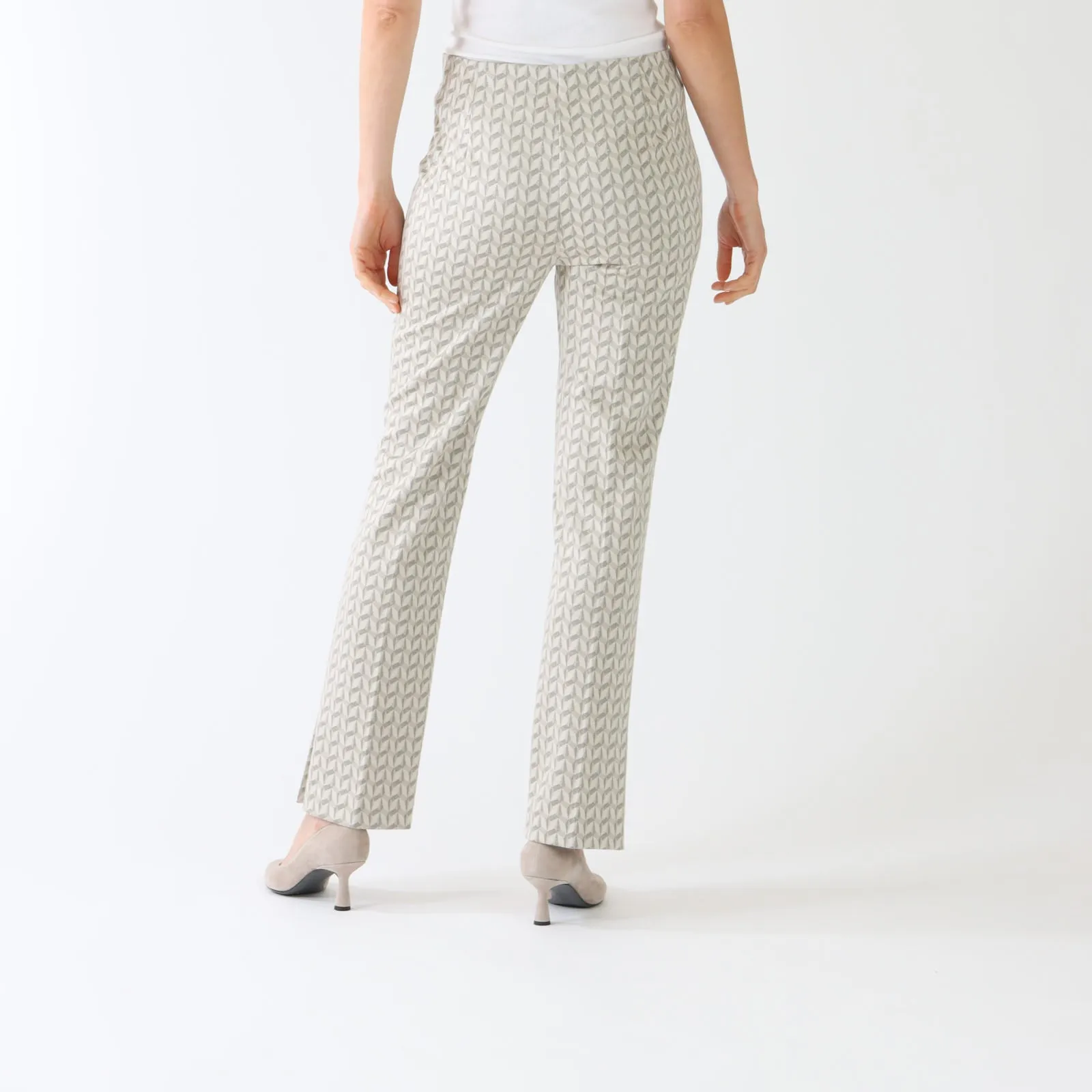 Pearl Melange Fatsa Geometric Print Pants