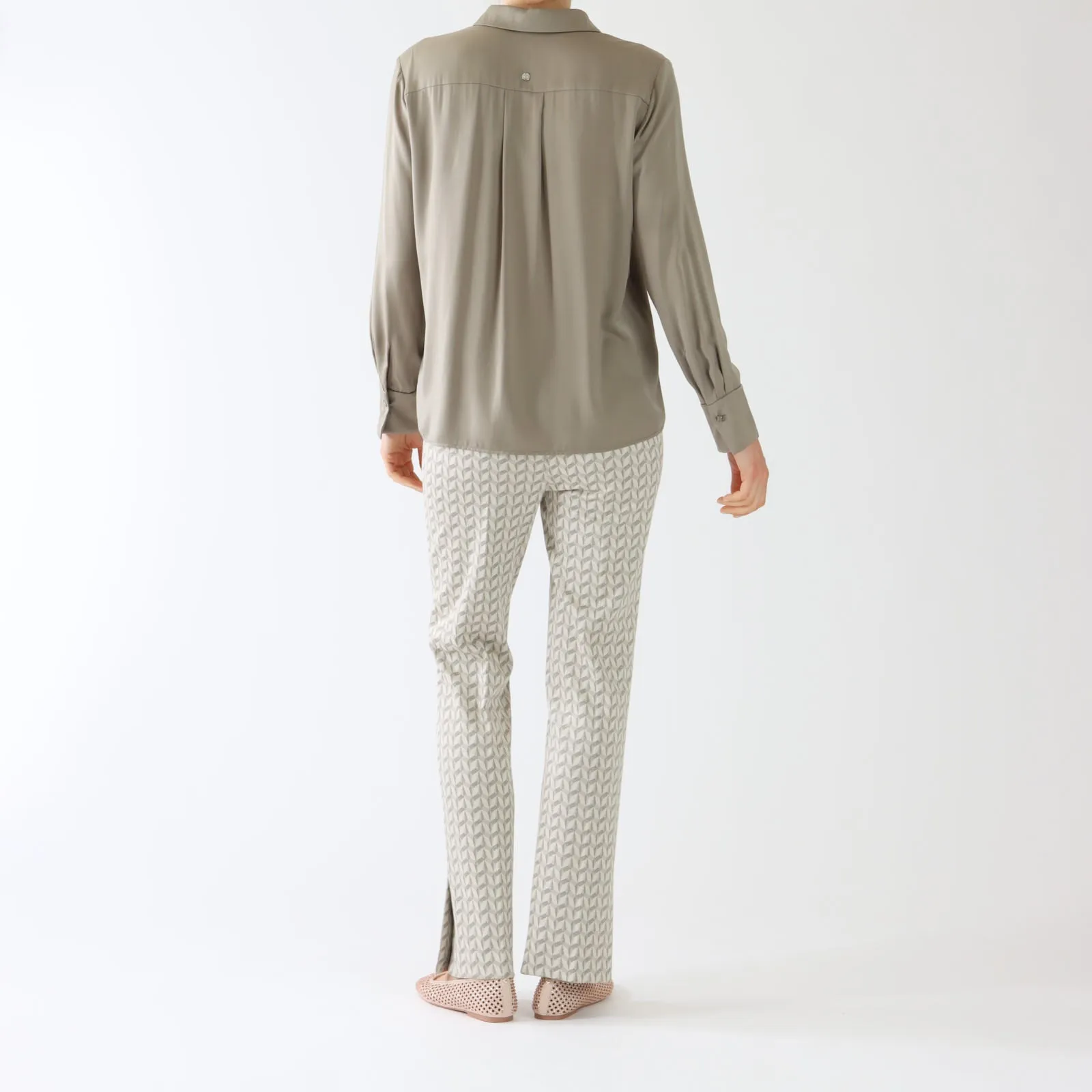 Pearl Melange Fatsa Geometric Print Pants